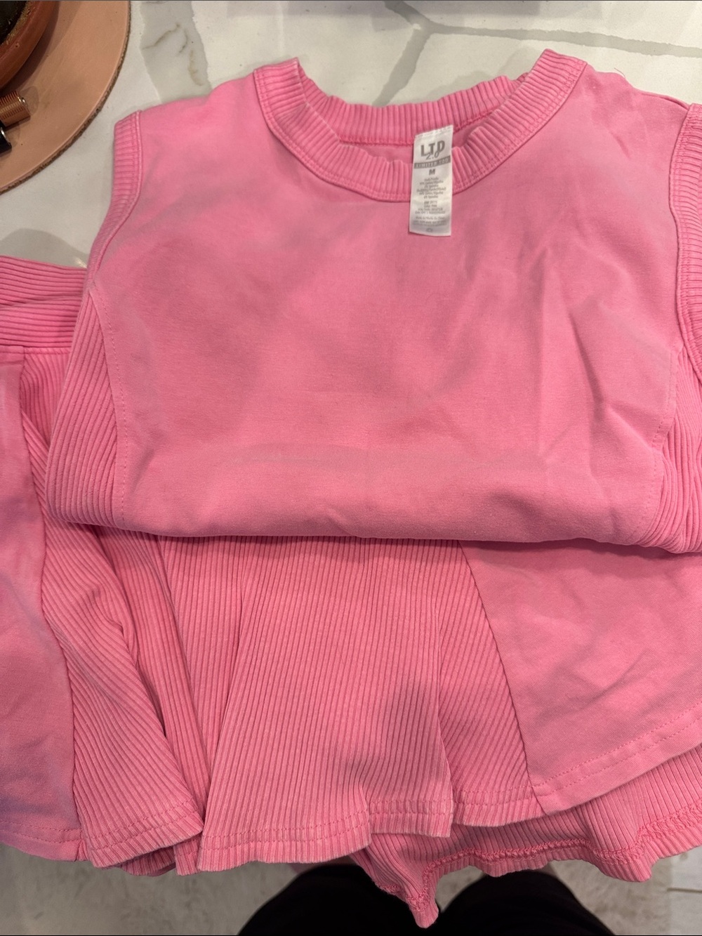 Limited Too Pink Ribbed Sleeveless Tank Top